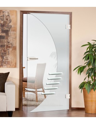 Glastüren - Ganzglastür AMIENS mit Facettensteinen