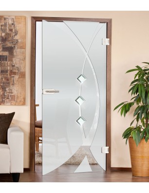 Glastüren - Ganzglastür AVIGNON II mit Facettensteinen