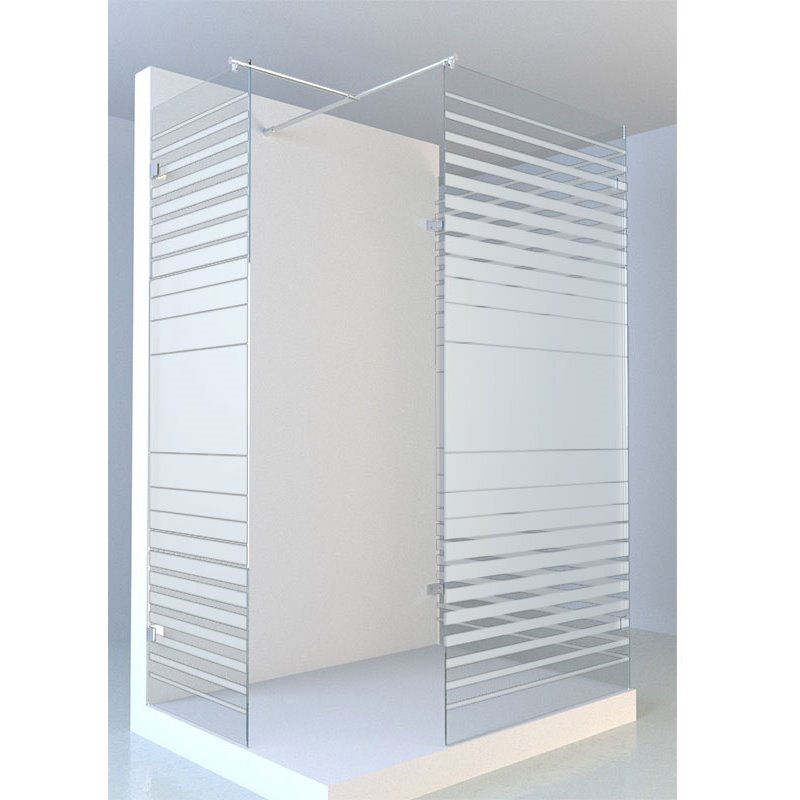 Walk In Dusche 08-Stripes Motiv Walk In Dusche 08-Stripes Motiv