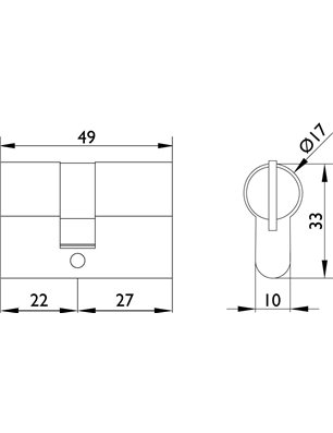 Profilzylinder für Glastürschlösser