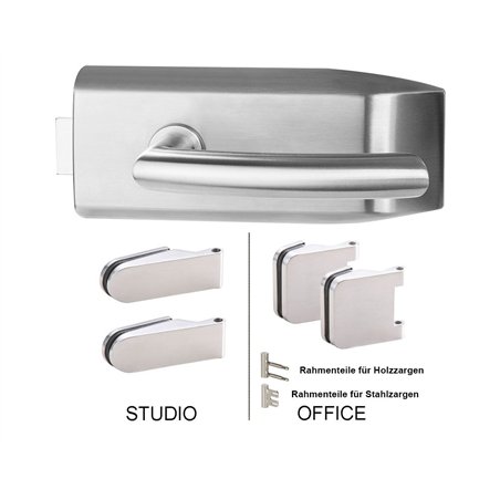 Glastürbeschlag Andrea  SET  - Edelstahlfarbig