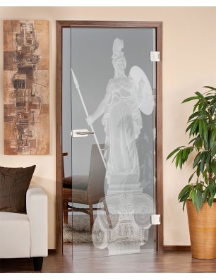 Ganzglastür Athena Gelasert Auf Klarglas