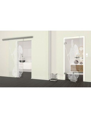 Ganzglastür Athena Gelasert Auf Klarglas