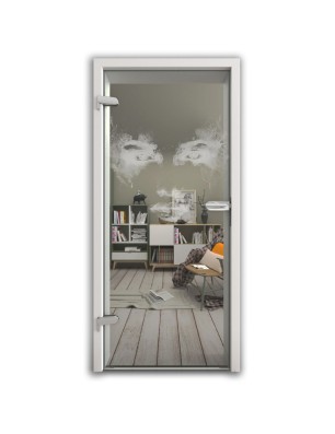 Ganzglastür Angel Eyes Gelasert Auf Klarglas