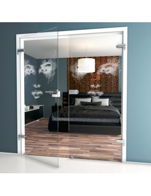 Ganzglastür Angel Eyes Gelasert Auf Klarglas