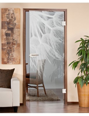 Ganzglastür Pusteblume II Gelasert Auf Klarglas