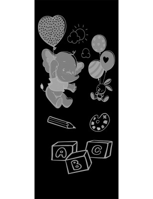 Ganzglastür Kid Elefant Gelasert Auf Klarglas