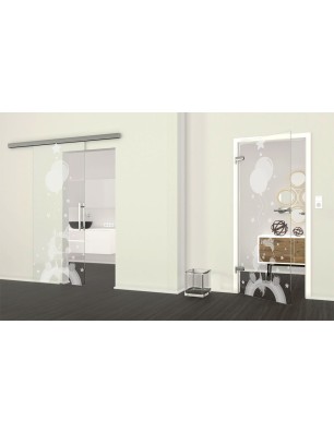 Ganzglastür Kid Pferd Gelasert Auf Klarglas