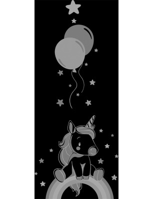 Ganzglastür Kid Pferd Gelasert Auf Klarglas