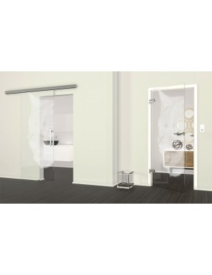 Ganzglastür Wolf Gelasert Auf Klarglas