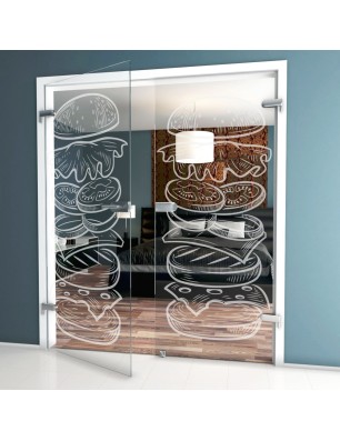 Ganzglastür Hamburger Gelasert Auf Klarglas