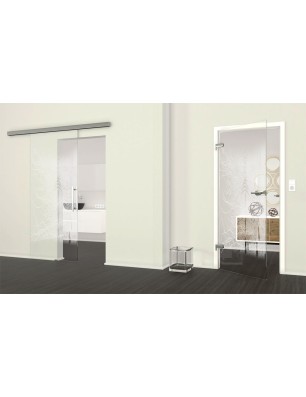 Ganzglastür Abstrakt 7 Gelasert Auf Klarglas