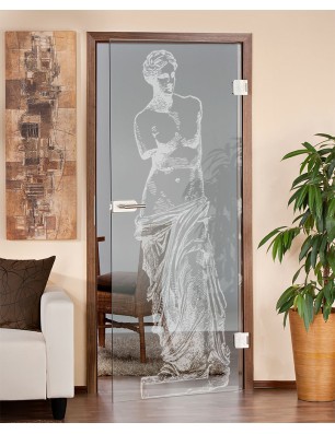 Ganzglastür Venus Gelasert Auf Klarglas