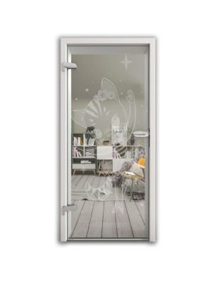 Ganzglastür Kid Ballerina Gelasert Auf Klarglas