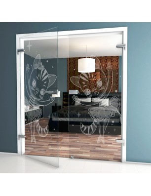 Ganzglastür Kid Ballerina Gelasert Auf Klarglas