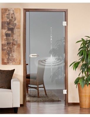 Ganzglastür Wasser 4 Gelasert Auf Klarglas