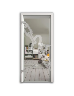 Ganzglastür Kette Gelasert Auf Klarglas