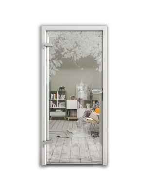 Ganzglastür Eifelturm 2 Gelasert Auf Klarglas