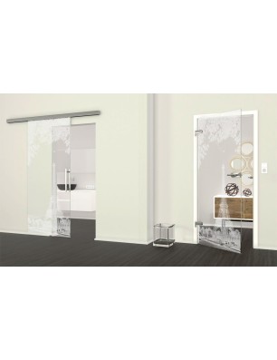 Ganzglastür Eifelturm 2 Gelasert Auf Klarglas