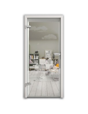 Ganzglastür Ernte II Gelasert Auf Klarglas