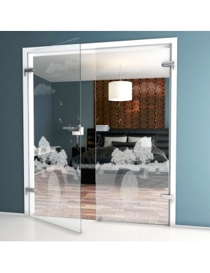 Ganzglastür Ernte II Gelasert Auf Klarglas