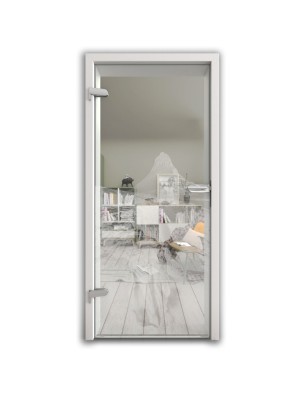 Ganzglastür Berg Gelasert Auf Klarglas