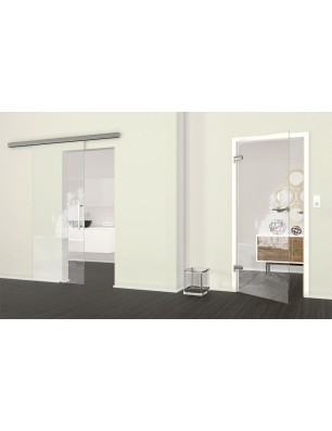 Ganzglastür Klippe Gelasert Auf Klarglas