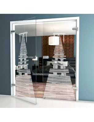 Ganzglastür Steg II Gelasert Auf Klarglas