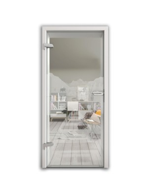 Ganzglastür Boot Gelasert Auf Klarglas