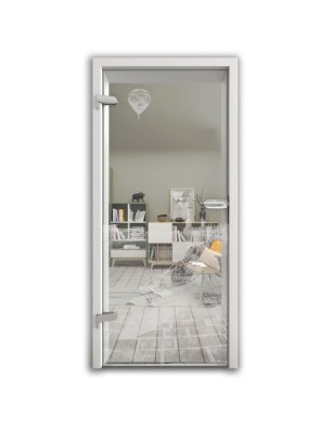 Ganzglastür Boot 4 Gelasert Auf Klarglas