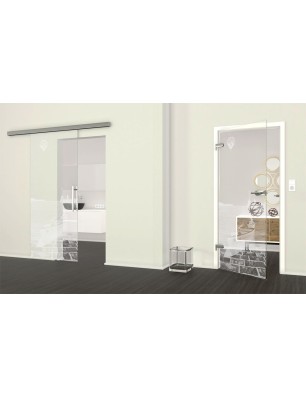 Ganzglastür Boot 4 Gelasert Auf Klarglas