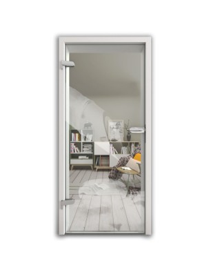 Ganzglastür Wellness  Gelasert Auf Klarglas