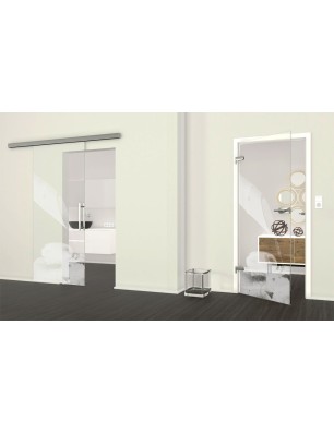 Ganzglastür Wellness  Gelasert Auf Klarglas