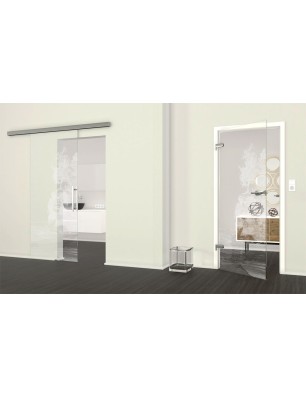 Ganzglastür Klippe II Gelasert Auf Klarglas