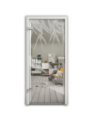 Ganzglastür Wellness 3 Gelasert Auf Klarglas