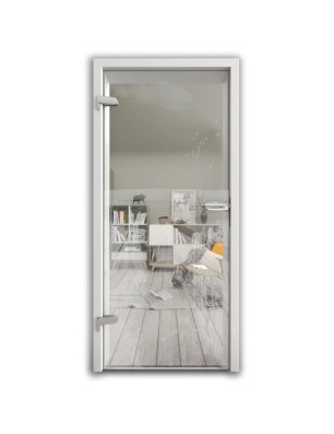 Ganzglastür Steg III Gelasert Auf Klarglas