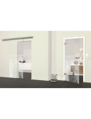 Ganzglastür Steg III Gelasert Auf Klarglas