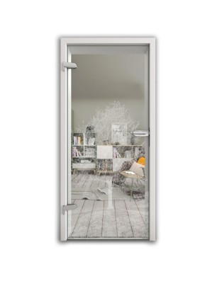 Ganzglastür Baum Gelasert Auf Klarglas