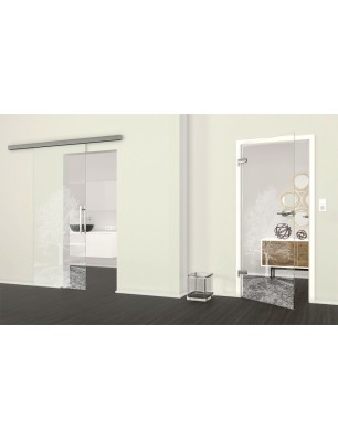 Ganzglastür Baum Gelasert Auf Klarglas