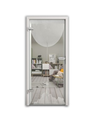 Ganzglastür Rakete Gelasert Auf Klarglas