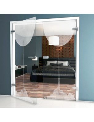 Ganzglastür Rakete Gelasert Auf Klarglas