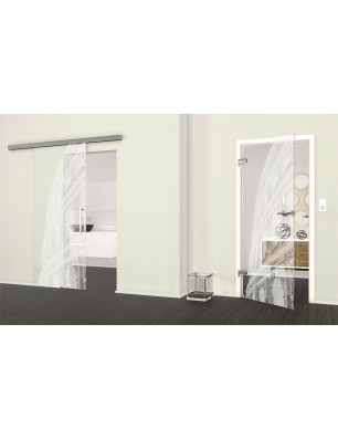 Ganzglastür Kolosseum Gelasert Auf Klarglas