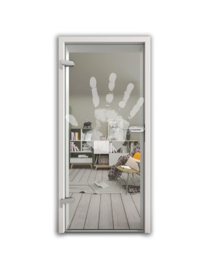 Ganzglastür Hand Gelasert Auf Klarglas