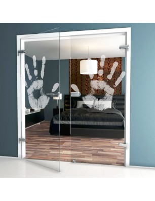 Ganzglastür Hand Gelasert Auf Klarglas