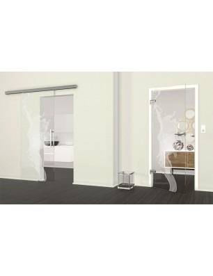 Ganzglastür Erdbeere Gelasert Auf Klarglas