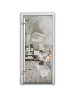 Ganzglastür Silhuette II Gelasert Auf Klarglas