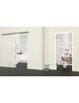 Ganzglastür Silhuette II Gelasert Auf Klarglas