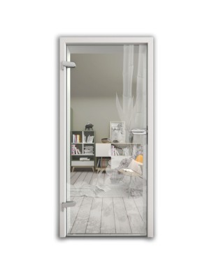 Ganzglastür Wellness 4 Gelasert Auf Klarglas