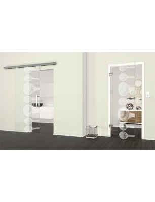 Ganzglastür Pasta Gelasert Auf Klarglas