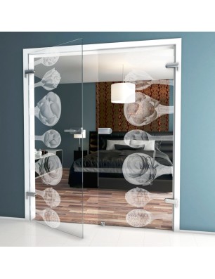 Ganzglastür Pasta Gelasert Auf Klarglas